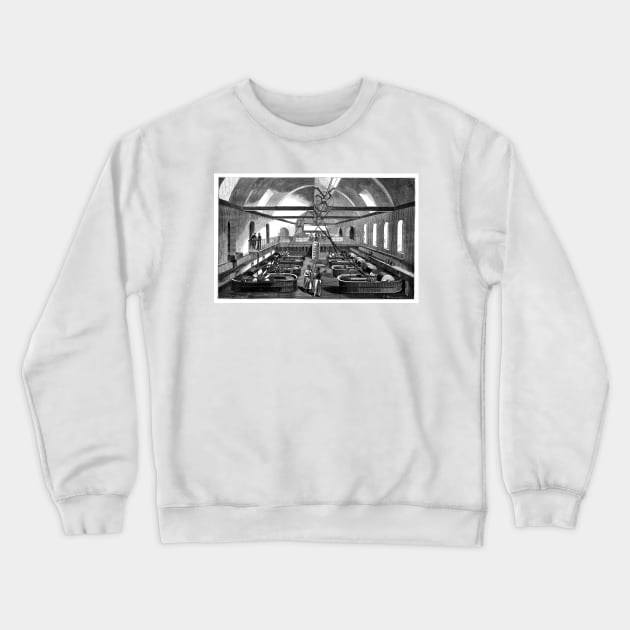 Paper mill, 19th century (C022/9373) Crewneck Sweatshirt by SciencePhoto